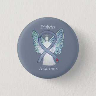 Diabetes Awareness Ribbon Angel Customized Art Pin