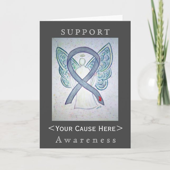 Diabetes Awareness Ribbon Angel Customized Card (Front)