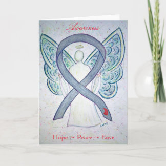Diabetes Awareness Ribbon Angel Greeting Card