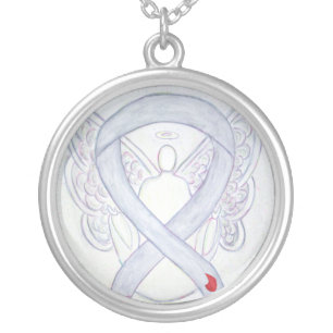 Diabetes Awareness Ribbon Angel Jewelry Necklace