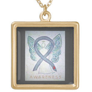 Diabetes Awareness Ribbon Angel Jewelry Necklace