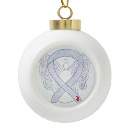 Diabetes Awareness Ribbon Angel Ornaments