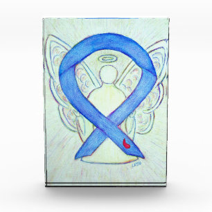 Diabetes Awareness Ribbon Angel Paperweight Award