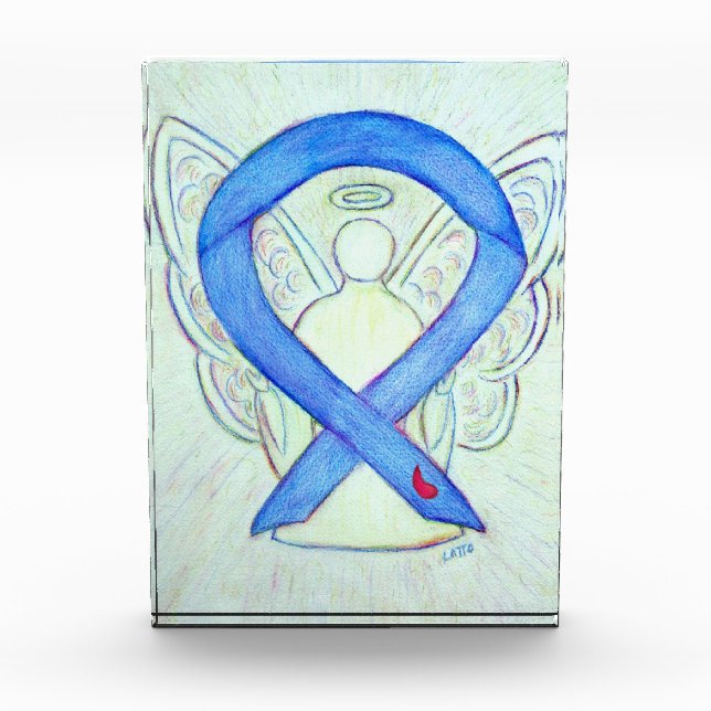 Diabetes Awareness Ribbon Angel Paperweight Award  (Front)