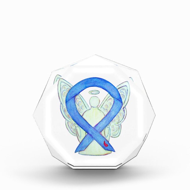Diabetes Awareness Ribbon Angel Paperweight Award  (Front)