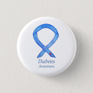 Diabetes Awareness Ribbon Art Custom Button Pins