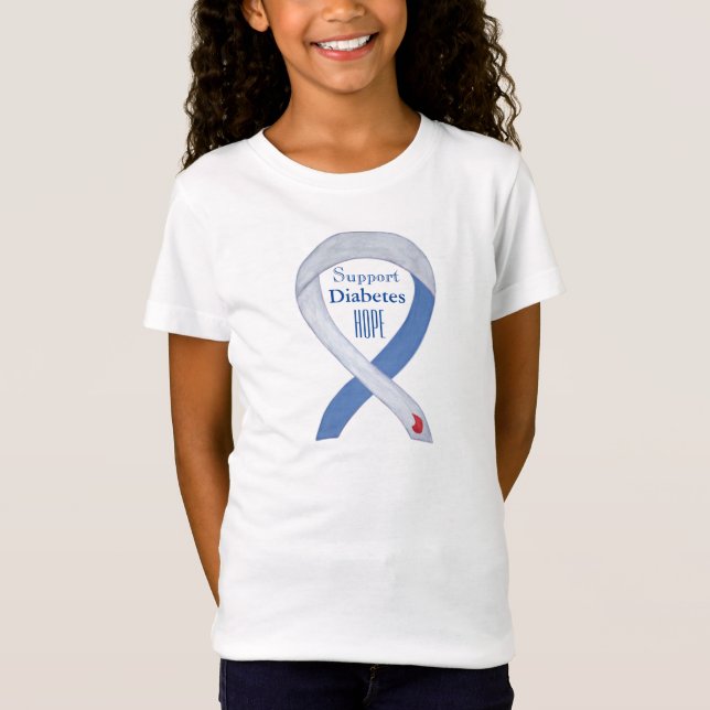 Diabetes Awareness Ribbon Art Custom T-Shirt (Front)