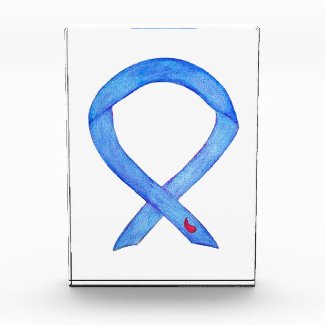 Diabetes Awareness Ribbon Art Paperweight Award 