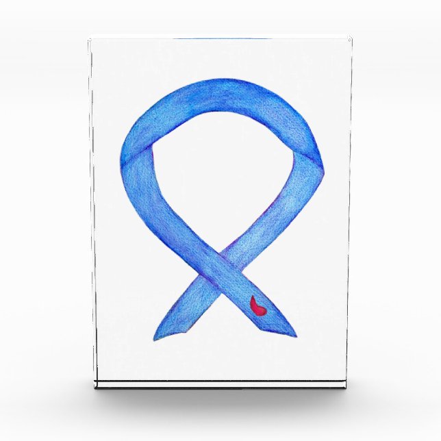 Diabetes Awareness Ribbon Art Paperweight Award  (Front)
