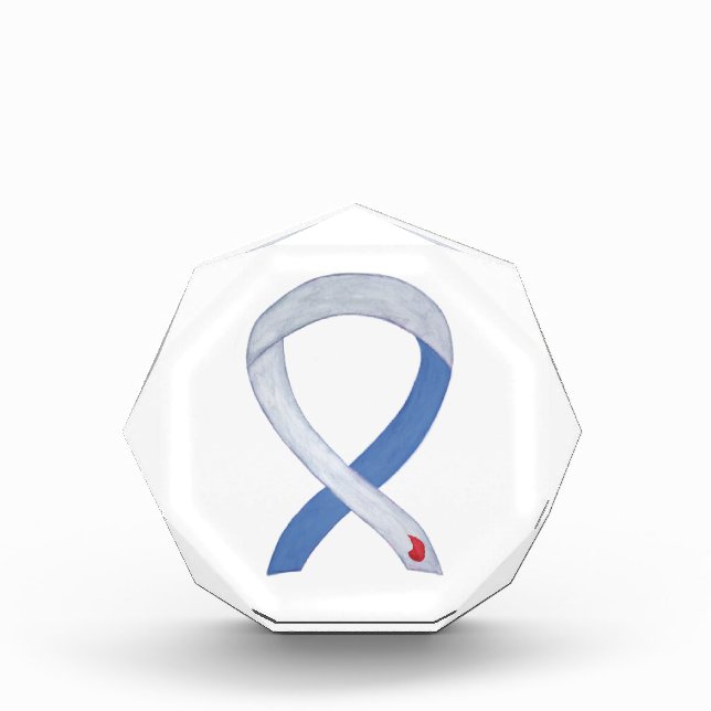 Diabetes Awareness Ribbon Art Paperweight Award  (Front)