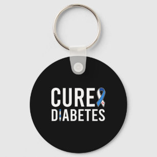 Diabetes Awareness Ribbon Cure Type 1 Diabetes Keychain