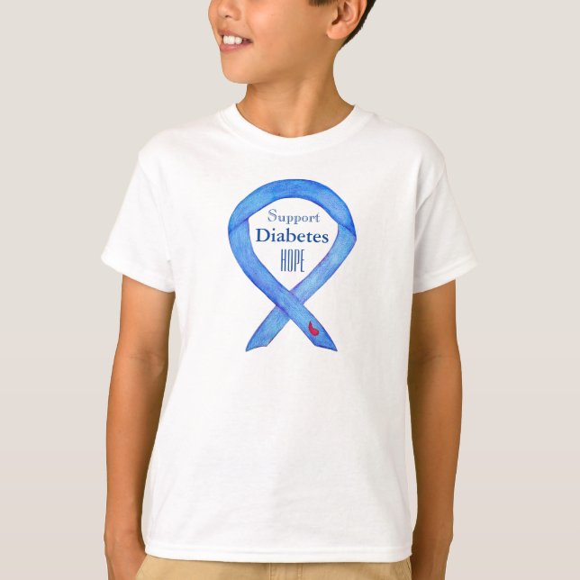 Diabetes Awareness Ribbon Custom Art Shirts (Front)