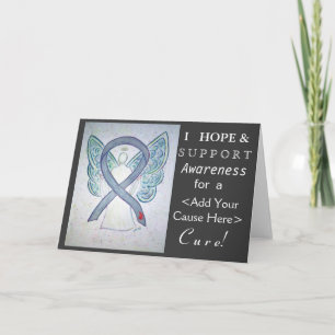 Diabetes Awareness Ribbon Custom Cause Angel Cards