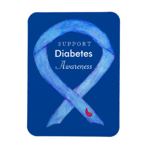Diabetes Awareness Ribbon Custom Fridge Magnets
