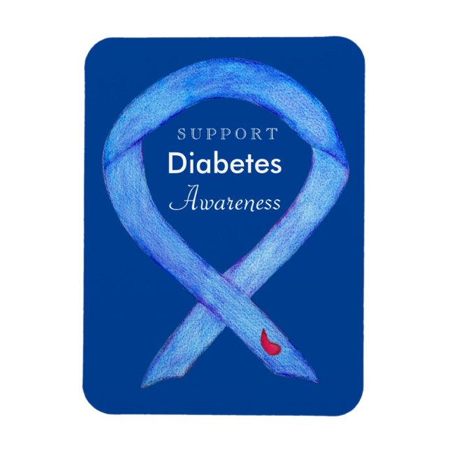 Diabetes Awareness Ribbon Custom Fridge Magnets (Vertical)