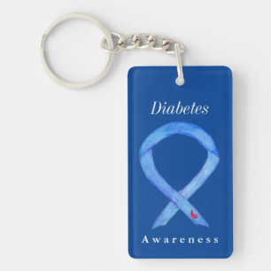 Diabetes Awareness Ribbon Custom Key Chains
