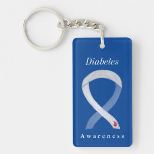 Diabetes Awareness Ribbon Custom Keychains