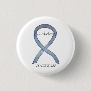 Diabetes Awareness Ribbon Customized Art Pin