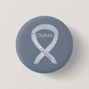 Diabetes Awareness Ribbon Customized Art Pin