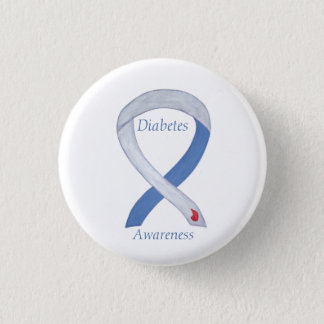 Diabetes Awareness Ribbon Customized Art Pin
