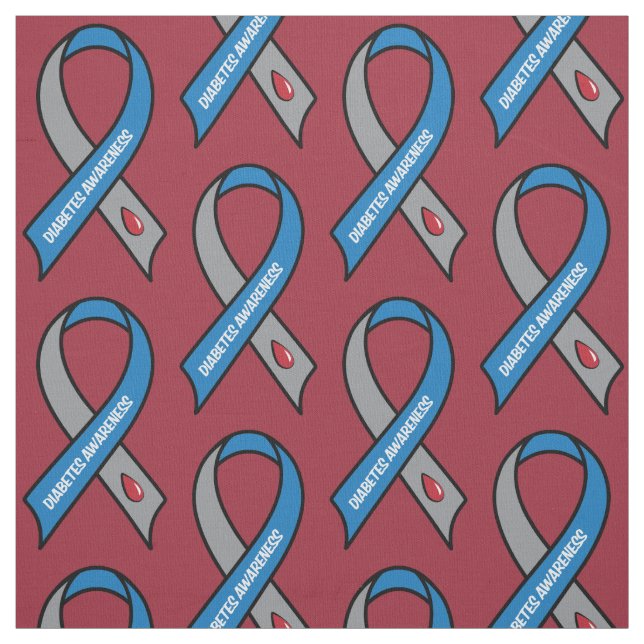 Diabetes Awareness Ribbon Fabric (Swatch)