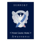 Diabetes Awareness Ribbon IDDM Angel Custom Card (Front)