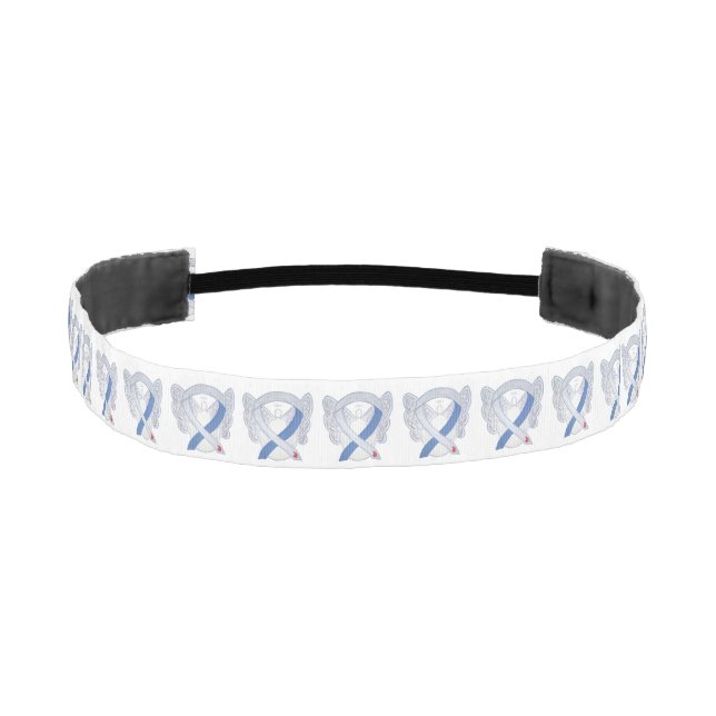 Diabetes Awareness Ribbon IDDM Angel Headband (Front)