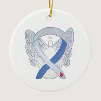 Diabetes Awareness Ribbon IDDM Angel Ornaments