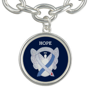 Diabetes Awareness Ribbon IDDM Charm Bracelet