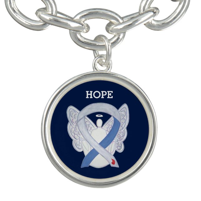 Diabetes Awareness Ribbon IDDM Charm Bracelet (Design)