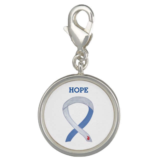 Diabetes Awareness Ribbon IDDM  Custom Charm (Front)