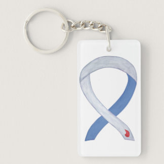 Diabetes Awareness Ribbon IDDM Custom Key chain