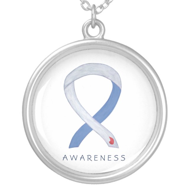Diabetes Awareness Ribbon IDDM Custom Necklace (Front)