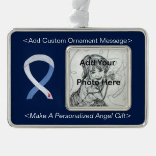 Diabetes Awareness Ribbon IDDM Custom Ornament