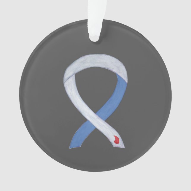 Diabetes Awareness Ribbon IDDM Custom Ornaments (Front)