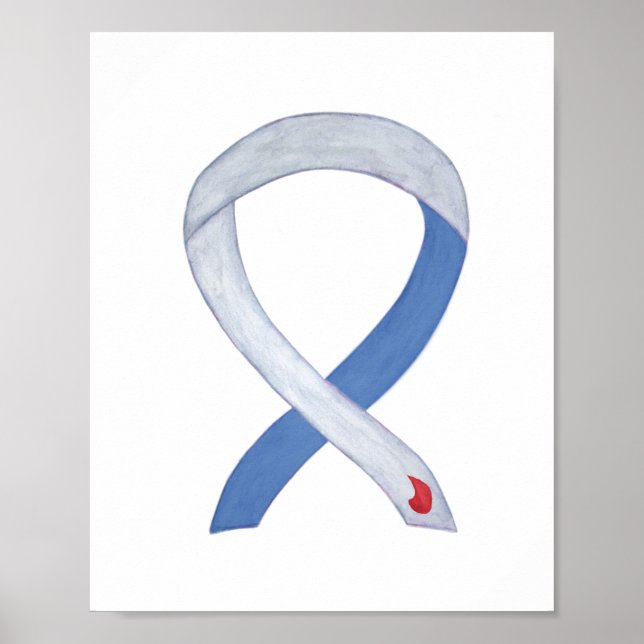 Diabetes Awareness Ribbon IDDM Custom Poster Print (Front)