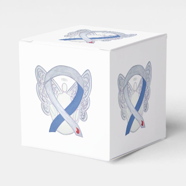 Diabetes Awareness Ribbon IDDM Party Favor Box (Front Side)