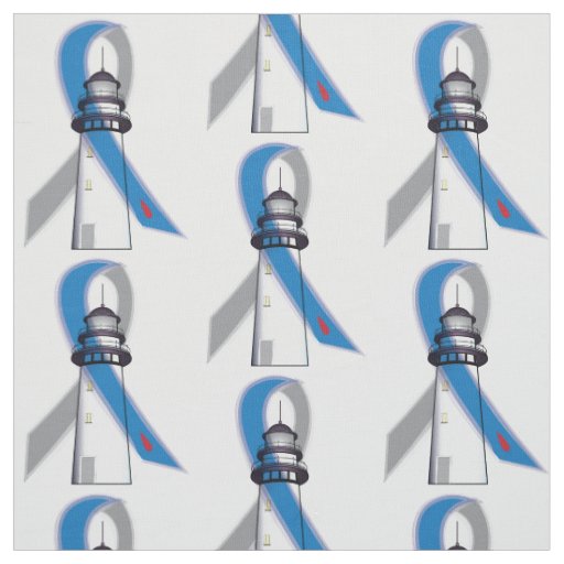 Diabetes Awareness Ribbon Lighthouse of Hope Fabric