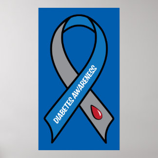 Diabetes Awareness Ribbon Poster