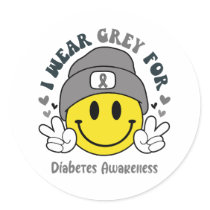Diabetes Awareness Ribbon Support Gifts Classic Round Sticker