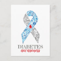 Diabetes Awareness Schleife Postcard
