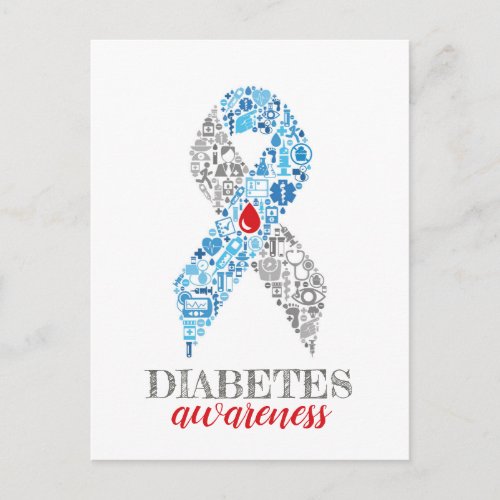 Diabetes Awareness Schleife Postcard