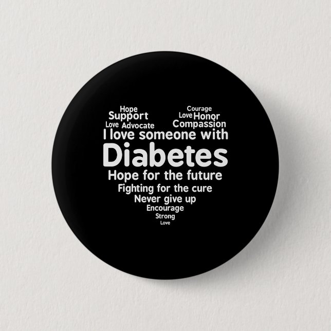 Diabetes Awareness Support Month  Button (Front)