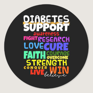 Diabetes Awareness  Support Month Walk  Classic Round Sticker