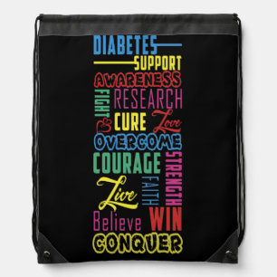 Diabetes Awareness Support Month Walk Drawstring Bag