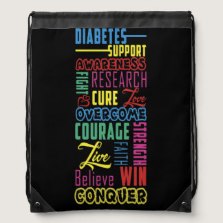 Diabetes Awareness Support Month Walk Drawstring Bag