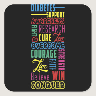 Diabetes Awareness Support Month Walk Square Sticker