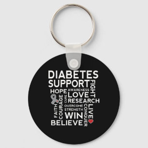 Diabetes Awareness Support Month Walk Tee Keychain