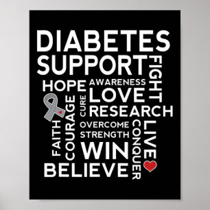 Diabetes Awareness  Support Month Walk Tee Poster