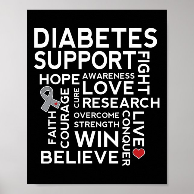 Diabetes Awareness  Support Month Walk Tee Poster (Front)